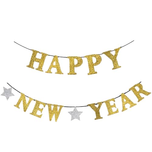 Amscan 210385 - Partykette Happy New Year Silber und Gold 360 x 12,7 cm, Girlande, Banner Amscan 210385 - Partykette Happy New Year Silber und Gold 360 x 12,7 cm, Girlande, Banner von Unique