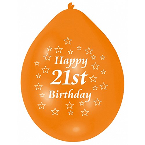 Amscan 22.8 cm 21. Geburtstag 10 Luftballons von amscan