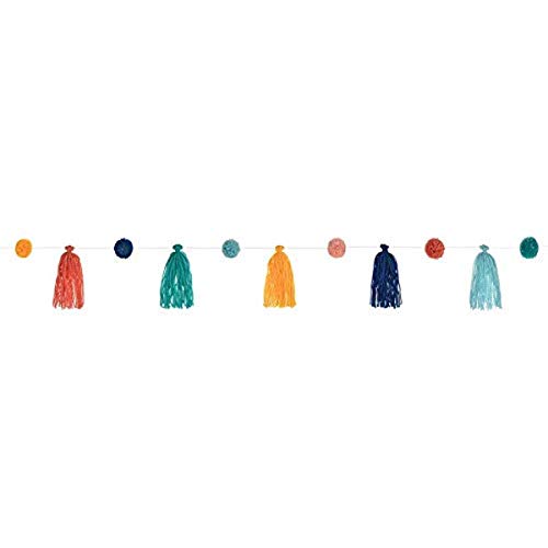 Amscan 220407 - Girlande Boho-Muster, Länge 329 cm, Partykette mit mehrfarbigen Pom-Poms und Fransenanhänger, bunte Hängedekoration für Geburtstag, Karneval und Mottoparty Amscan 220407 - Girlande Boho-Muster, Länge 329 cm, Partykette mit mehrfarbigen Pom-Poms und Fransenanhänger, bunte Hängedekoration für Geburtstag, Karneval und Mottoparty von amscan