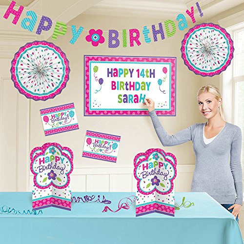 Amscan 241142 - Deko-Set Birthday Personalisierbar, 11-teilig, Happy Birthday, Geburtstag, Dekoration von amscan