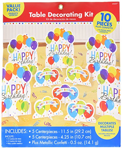 Amscan 241540 Bunte Luftballons Tischdekorationsset, 10 Stück von amscan