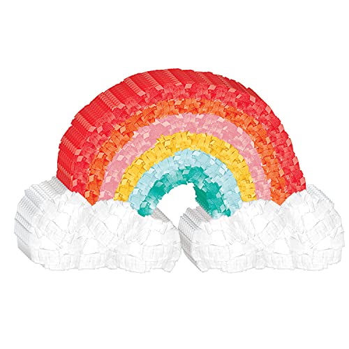 Amscan - 244066 - Mini-Pinata in Regenbogenfarben - Maße: 11,4 x 19 cm - Aus Papier - Für Geburtstags- und Partydekorationen von Kindern von amscan