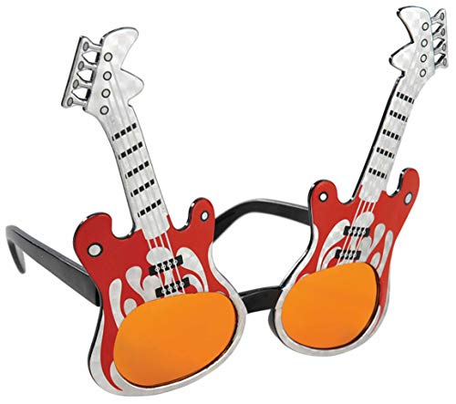 Amscan 250023-55 - Spaß-Brille Rockgitarre getönt Plastik 13,4 x 14 cm, Accessoire von amscan