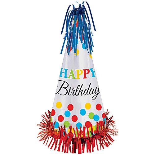 Amscan 250446 - Partyhut Happy Birthday, 1 Stück, Größe 33 cm, mit Gummiband, Bright Birthday, Geburtstag, Papierhut, Hut, Kappe, Accessoire, Fransen, Lametta, Kopfbedeckung, Kinderparty Amscan 250446 - Partyhut Happy Birthday, 1 Stück, Größe 33 cm, mit Gummiband, Bright Birthday, Geburtstag, Papierhut, Hut, Kappe, Accessoire, Fransen, Lametta, Kopfbedeckung, Kinderparty von amscan