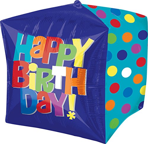 Amscan 2822201 - Folienballon Cubez Happy Birthday Bright, 38 cm von amscan