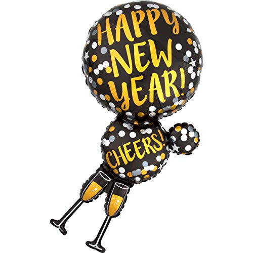 Amscan 3425201 - Supershape Folienballon Happy New Year Glasses, Luftballon, Silvester, Party Amscan 3425201 - Supershape Folienballon Happy New Year Glasses, Luftballon, Silvester, Party von amscan