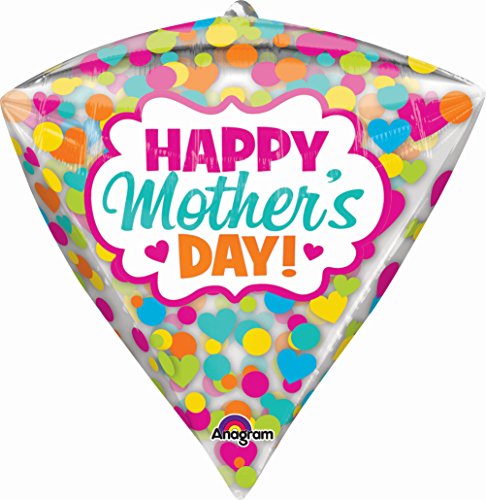 Amscan 3486801 - Diamondz Folienballon Happy Mother`s Day, Größe circa 38 x 43 cm, Volumen 28 Liter, Heliumballon Amscan 3486801 - Diamondz Folienballon Happy Mother`s Day, Größe circa 38 x 43 cm, Volumen 28 Liter, Heliumballon von amscan