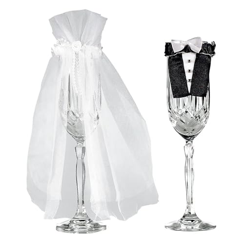 Amscan 355000 - Gläserdekorationen Braut & Bräutigam, 2 Stück, Weiß, Schwarz, Hochzeit Amscan 355000 - Gläserdekorationen Braut & Bräutigam, 2 Stück, Weiß, Schwarz, Hochzeit von amscan
