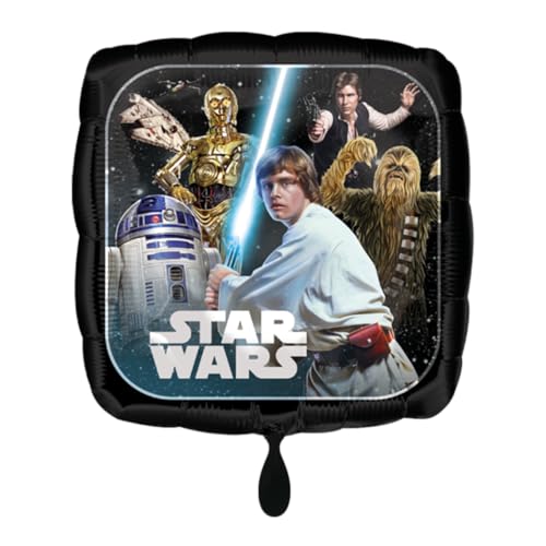 Amscan 3552101 - Standard Folienballon Star Wars, 43 cm, Quadrat, Luke, Geburtstag, Heliumballon, Mitbringsel von Anagram