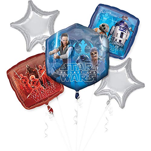 Amscan 3668501 - Folienballon Bouquet Star Wars - Die letzten Jedi, 5 Ballons, Geburtstag, Geschenk, Dekoration von amscan