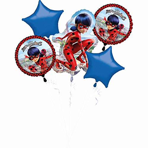 Miraculous Amscan 3796501 - Bouquet Folienballon Miraculous, 5 Stück, Ladybug, Mitbringsel, Geschenk Miraculous Amscan 3796501 - Bouquet Folienballon Miraculous, 5 Stück, Ladybug, Mitbringsel, Geschenk von Miraculous