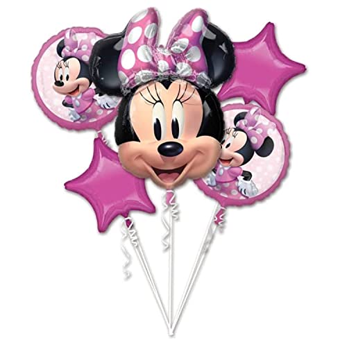 (Fix 1/1) BQT: Disney Minnie Mouse Birthday Party 5 piece Foil Balloon Bouquet P75 von amscan
