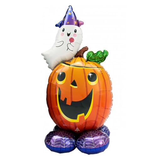 Amscan 4242011 - Folienballon Kürbis und Geist, Größe ca. 130 cm, mehrteiliger AirLoonz-Ballon, mit Helium oder Luft befüllbar, Geschenk, Dekoration, Geburtstag, Karneval, Halloween Amscan 4242011 - Folienballon Kürbis und Geist, Größe ca. 130 cm, mehrteiliger AirLoonz-Ballon, mit Helium oder Luft befüllbar, Geschenk, Dekoration, Geburtstag, Karneval, Halloween von Anagram