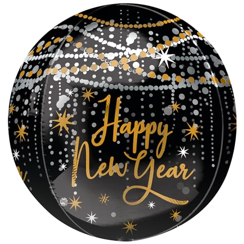 Amscan 4363375 - Orbz Folienballon Mitternachtsstunde, 38 x 40 cm, Happy New Year, Silvester, Dekoration Amscan 4363375 - Orbz Folienballon Mitternachtsstunde, 38 x 40 cm, Happy New Year, Silvester, Dekoration von amscan