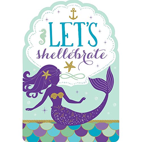 Mermaid Wishes Postcard Invitations with Stickers (8 pk) von amscan