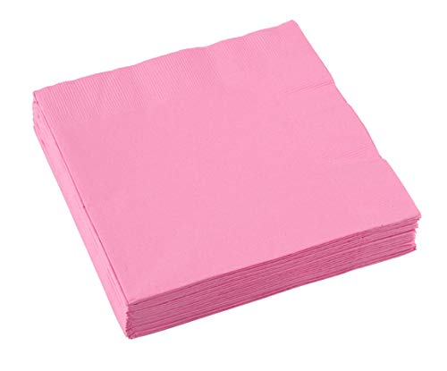 Amscan 51220-109 - Servietten, pink, 20 Stück, 33 x 33 cm, Geburtstag, Baby-Party, Tischdekoration von amscan