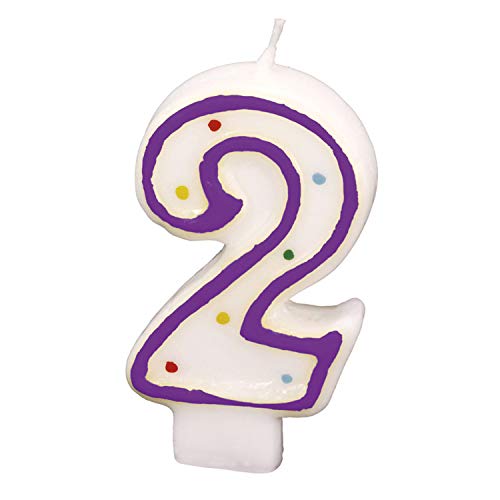 Amscan 550282 - Zahlenkerze 2, Höhe 7,3 cm, Kuchendekoration von amscan