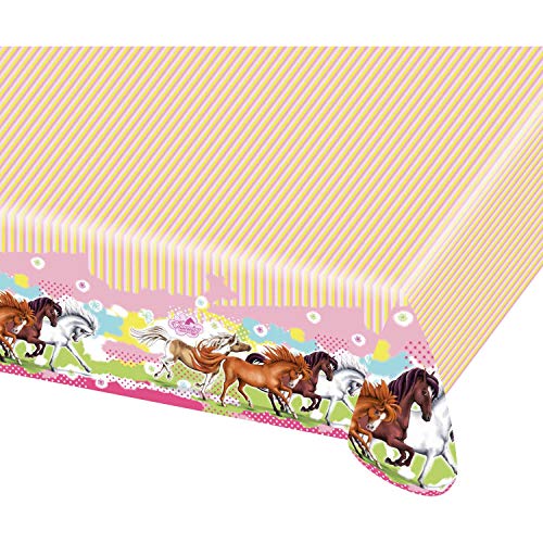 Amscan 552345 - Tischdecke Pferde, 1 Stück, Größe 120 x 180 cm, rosa-pink-gelb mit mehrfarbigen Pferdemotiven, Charming Horses, Kunststoff, wasserabweisend, Geburtstag, Kinderparty, Mottoparty Amscan 552345 - Tischdecke Pferde, 1 Stück, Größe 120 x 180 cm, rosa-pink-gelb mit mehrfarbigen Pferdemotiven, Charming Horses, Kunststoff, wasserabweisend, Geburtstag, Kinderparty, Mottoparty von amscan