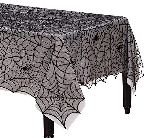 Amscan 570199 - Tischdecke Midnight Plastik Spitze, Größe 152 x 213 cm, Spider, Spinne, Halloween, Horror-Party, Mottoparty Amscan 570199 - Tischdecke Midnight Plastik Spitze, Größe 152 x 213 cm, Spider, Spinne, Halloween, Horror-Party, Mottoparty von amscan
