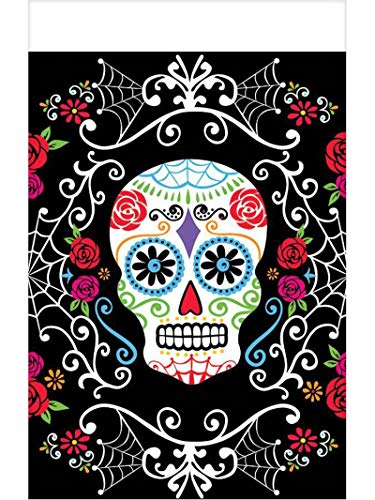 Amscan 571519-55 - Tischdecke Day of the Dead, aus Plastik, Größe 137 x 243 cm, Deko, Tuch, Tischläufer, Mexiko, Dia de los Muertos, Halloween, Horror-Party, Mottoparty, Schwarz Amscan 571519-55 - Tischdecke Day of the Dead, aus Plastik, Größe 137 x 243 cm, Deko, Tuch, Tischläufer, Mexiko, Dia de los Muertos, Halloween, Horror-Party, Mottoparty, Schwarz von amscan