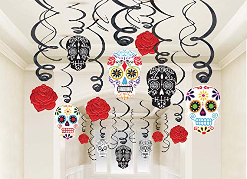Amscan 670360-55 - Deko-Spiralen Day of the Dead, 30 Stück, Mexiko, Dia de los Muertos, Halloween, Horror-Party, Mottoparty Amscan 670360-55 - Deko-Spiralen Day of the Dead, 30 Stück, Mexiko, Dia de los Muertos, Halloween, Horror-Party, Mottoparty von amscan