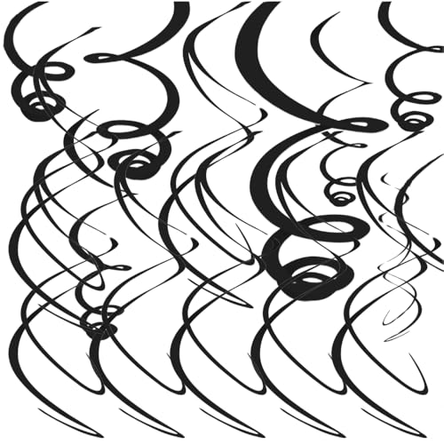 Amscan 67055-10-55 - Deko-Spiralen, 12 Stück, circa 55,8 cm, schwarz, Hängedekoration Amscan 67055-10-55 - Deko-Spiralen, 12 Stück, circa 55,8 cm, schwarz, Hängedekoration von amscan