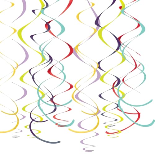Amscan 67056-90-55 - Deko-Spiralen, 12 Stück, circa 55,8 cm, Regenbogen, Party, Hängedekoration Amscan 67056-90-55 - Deko-Spiralen, 12 Stück, circa 55,8 cm, Regenbogen, Party, Hängedekoration von amscan