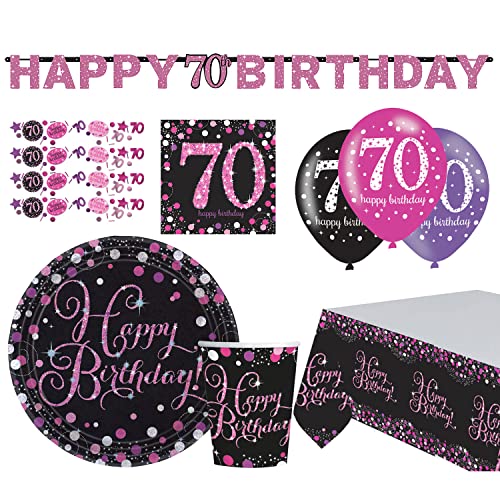 Amscan 9050 0413-66 - Partyset Happy Birthday 70, 41-teilig, Teller, Becher, Servietten, Luftballons, Konfetti, Tischdecke, Partykette, Einweggeschirr & Dekoration, Geburtstag, Party Amscan 9050 0413-66 - Partyset Happy Birthday 70, 41-teilig, Teller, Becher, Servietten, Luftballons, Konfetti, Tischdecke, Partykette, Einweggeschirr & Dekoration, Geburtstag, Party von amscan