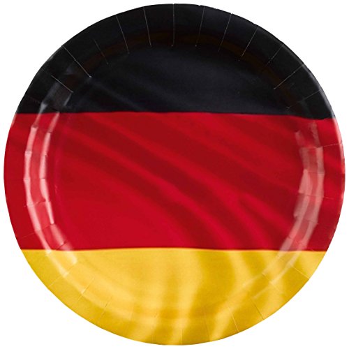 Amscan 9900305 - 8 Teller Deutschland Papier rund 22,8cm, Geschirr von amscan