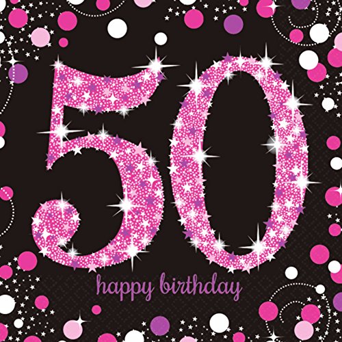 Adult Pink Celebration 50th Birthday Luncheon Napkins von amscan