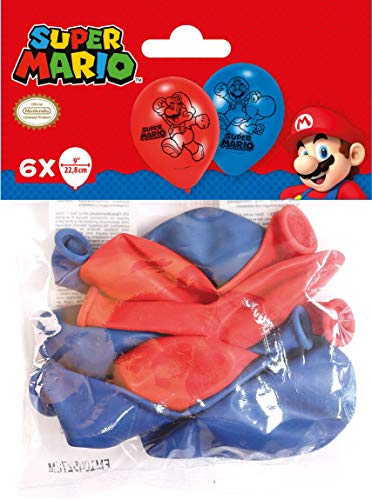 Amscan 9901546 - Latexballons Super Mario, 6 Stück, Luftballons von amscan