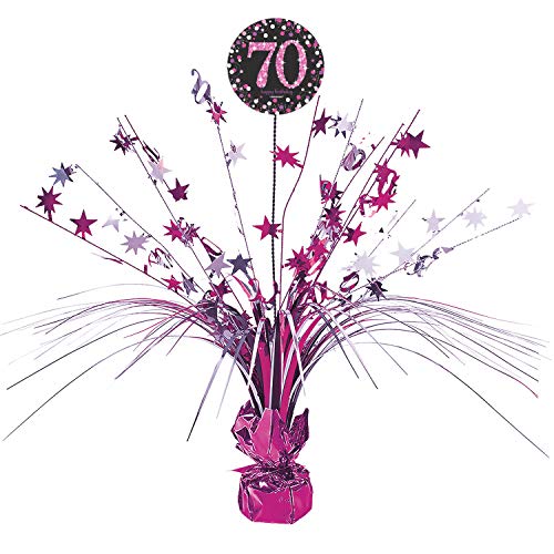 Amscan 9901741 - Tischdekoration 70 Sparkling Celebration - Pink Folie / Papier 45,7 cm, Geburtstag von amscan
