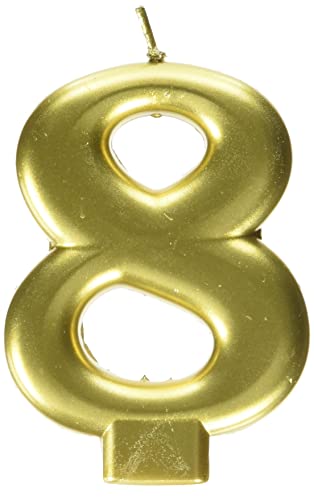 Adult Metallic Gold Candle Number 8 von amscan