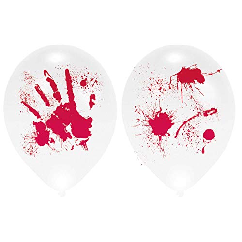 Amscan 9901843 - LED Luftballons Bloody Halloween, 4 Stück, Größe 27,5 cm, Blutiger Handabdruck, Dekoration, Mottoparty, Halloween Amscan 9901843 - LED Luftballons Bloody Halloween, 4 Stück, Größe 27,5 cm, Blutiger Handabdruck, Dekoration, Mottoparty, Halloween von amscan