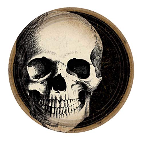 Amscan 9902249 - Teller Boneyard, 10 Stück, aus Papier, rund 22,8 cm, Skull, Totenkopf, Skelett, Halloween, Horror-Party, Mottoparty Amscan 9902249 - Teller Boneyard, 10 Stück, aus Papier, rund 22,8 cm, Skull, Totenkopf, Skelett, Halloween, Horror-Party, Mottoparty von amscan