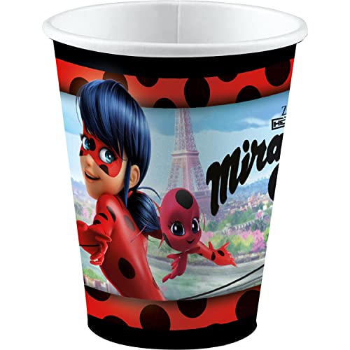 Amscan 9902874-66 - Becher Miraculous, 8 Stück, Füllvolumen 250 ml, Papier, Pappbecher, Party-Becher, Einweggeschirr, Kindergeburtstag Amscan 9902874-66 - Becher Miraculous, 8 Stück, Füllvolumen 250 ml, Papier, Pappbecher, Party-Becher, Einweggeschirr, Kindergeburtstag von amscan