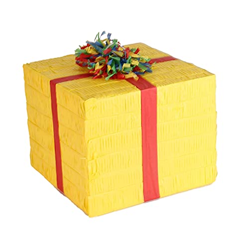 Amscan 9903133 - Pinata Geschenk, 25 x 20 x 24,5 cm, zum Befüllen mit Süßigkeiten und Konfetti, Kindergeburtstag von amscan