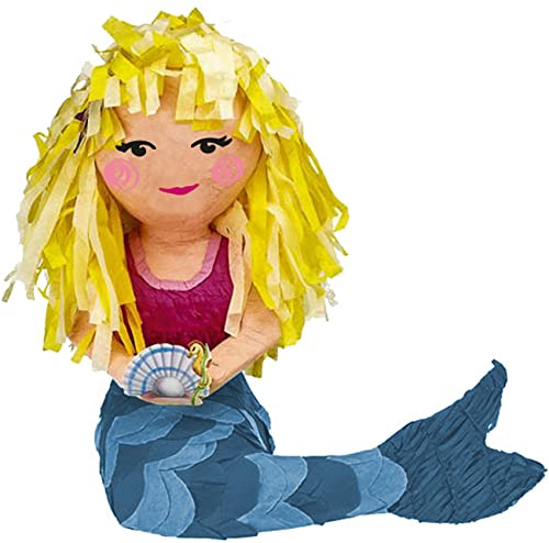 Amscan 9903248 - Pinata Be a Mermaid, 14,5 x 38,5 x 39,8 cm, zum Befüllen mit Süßigkeiten und Konfetti, Kindergeburtstag von amscan
