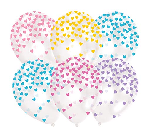 Amscan 9903273 - Latexballons Herz-Konfetti-Pastell, 6 Stück, circa 28 cm, Valentinstag, Hochzeit, Luftballon Amscan 9903273 - Latexballons Herz-Konfetti-Pastell, 6 Stück, circa 28 cm, Valentinstag, Hochzeit, Luftballon von amscan