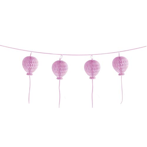 Amscan 9903718 - Girlande Wabenball Happy Birthday Pastel rosa Papier 180 cm, Banner, Dekoration von amscan