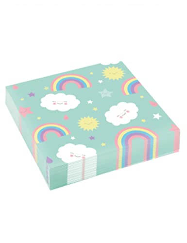 Amscan 9904302 - Servietten Rainbow & Cloud, 20 Stück, 33 x 33 cm, Regenbogen, Wolken, Partygeschirr, Motiv Amscan 9904302 - Servietten Rainbow & Cloud, 20 Stück, 33 x 33 cm, Regenbogen, Wolken, Partygeschirr, Motiv von amscan