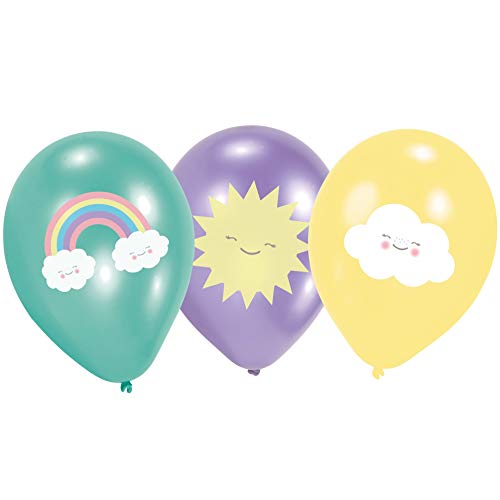 Amscan 9904307 - Latexballons Rainbow and Cloud, circa 28 cm, Sonne, Wolke, Regenbogen, Luftballon von amscan