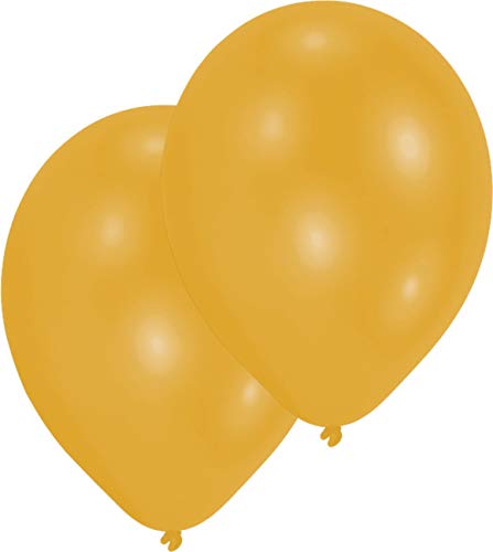 Amscan 9904945 - Latexballons Metallic Gold, 50 Stück, Durchmesser circa 27,5 cm, Luftballons von amscan