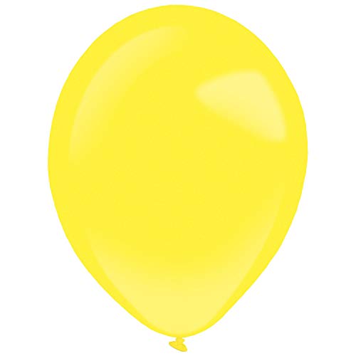 Amscan 9905360 - 50 Latexballons Decorator Standard Yellow Sunshine 27,5 cm / 11", Luftballon von amscan
