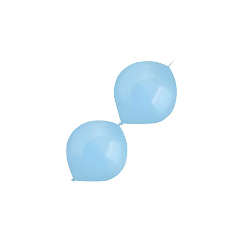 Amscan 9905629 - Latexballons Decorator Pearl E-Link, 100 Stück, pastelblau, Link-a-Loon, Luftballon, Girlande von amscan