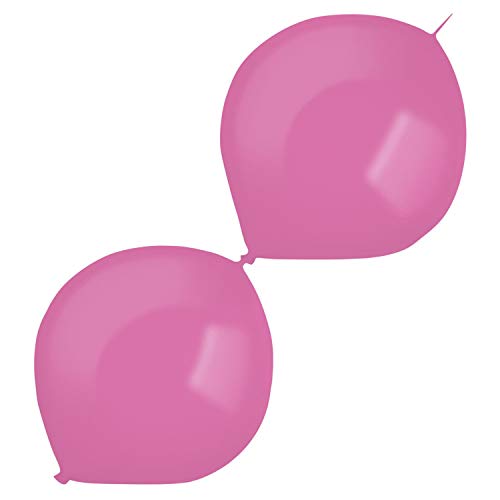 Amscan 9905649 - 50 Latexballons Decorator Fashion E-Link Hot Pink 30 cm / 12", Luftballon, Girlande, Ballonbogen von amscan
