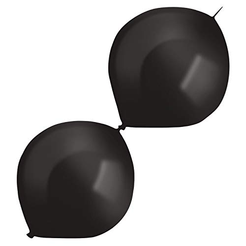 Amscan 9905693 - 50 Latexballons Decorator Pearl E-Link Jet Black 30 cm / 12", Luftballon, Girlande, Ballonbogen von amscan