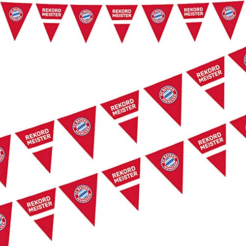 Amscan 9906516 - FC Bayern München Wimpelkette, Größe 400 x 19,5 cm, aus Plastik, Girlande für Fan- oder Fußballparty, Hängedekoration, Dekoration, Rekordmeister Amscan 9906516 - FC Bayern München Wimpelkette, Größe 400 x 19,5 cm, aus Plastik, Girlande für Fan- oder Fußballparty, Hängedekoration, Dekoration, Rekordmeister von amscan