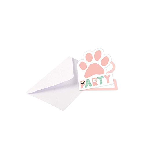 Amscan 9906549 - Einladungskarten Hello Pets mit Umschlägen, 8 Stück, Größe 8 x 14 cm, Kindergeburtstag von amscan