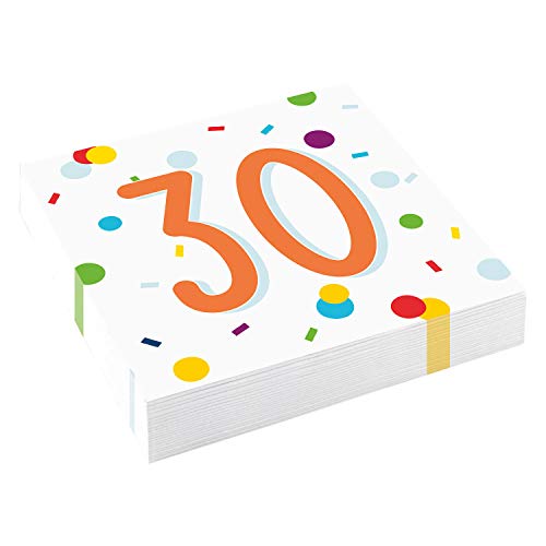 20 Confetti Birthday 30th Birthday Luncheon Napkins 33cm 20 Confetti Birthday 30th Birthday Luncheon Napkins 33cm von amscan